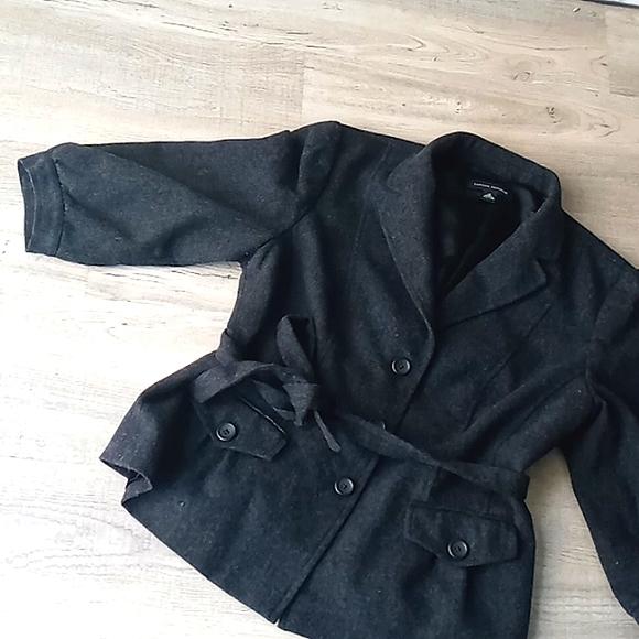 Banana Republic grey short puffy sleeve Blazer size 14 - Picture 2 of 11